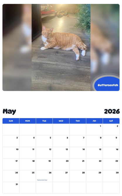 2026 - 2027 Butterscotch - Pawidols Pet Calendar