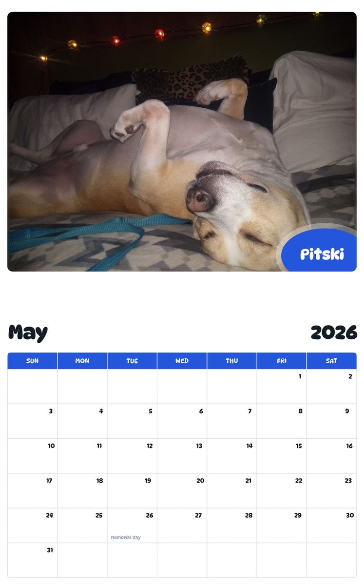 2026 - 2027 Pitski - Pawidols Pet Calendar