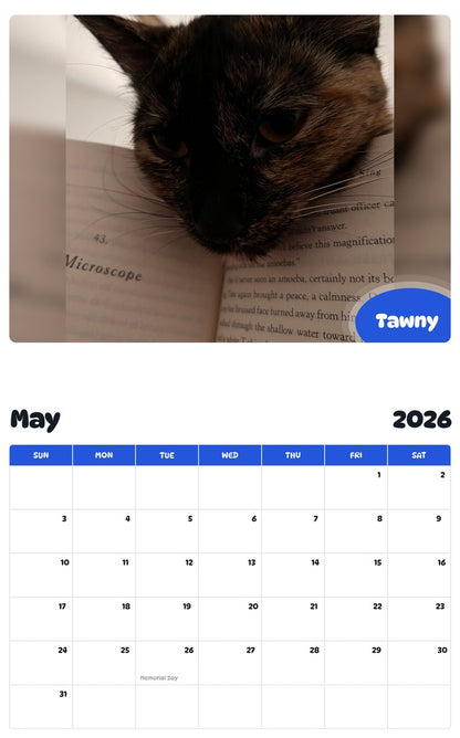 2026 - 2027 Tawny - Pawidols Pet Calendar