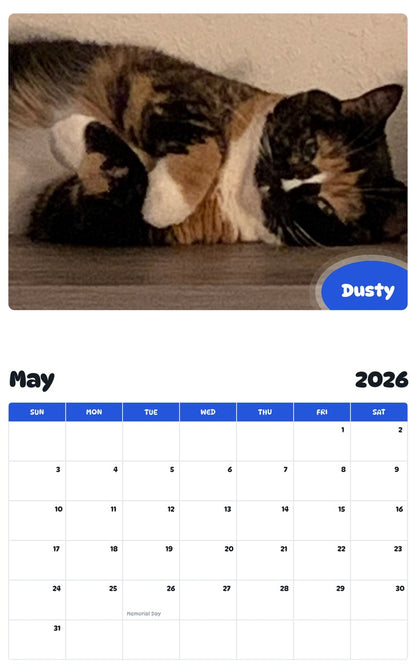 2026 - 2027 Dusty - Pawidols Pet Calendar