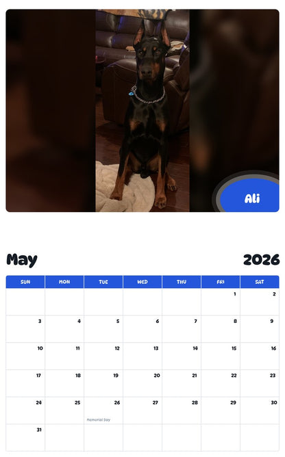 2026 - 2027 Ali - Pawidols Pet Calendar