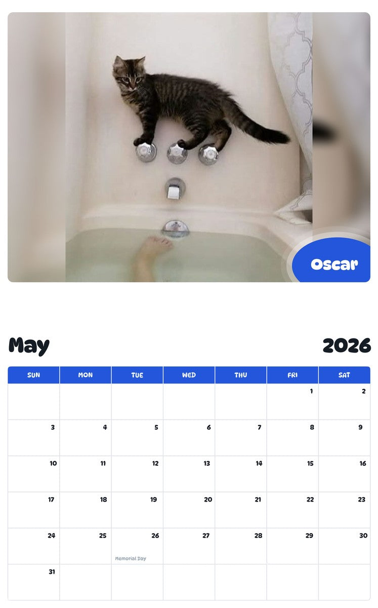 2026 - 2027 Oscar - Pawidols Pet Calendar