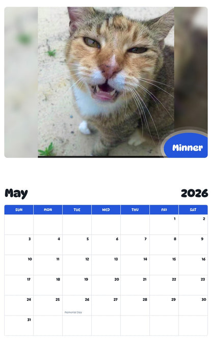 2026 - 2027 Minner - Pawidols Pet Calendar