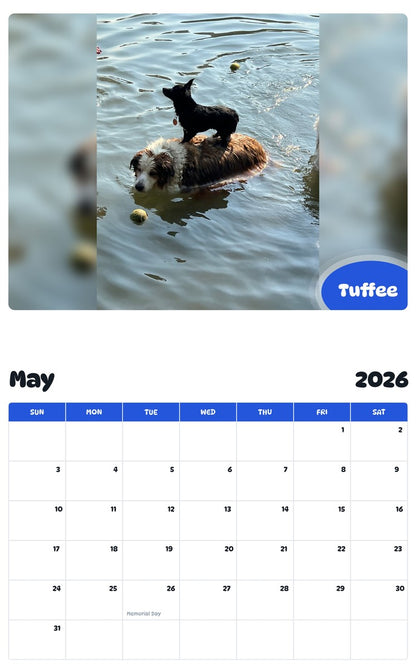 2026 - 2027 Tuffee - Pawidols Pet Calendar