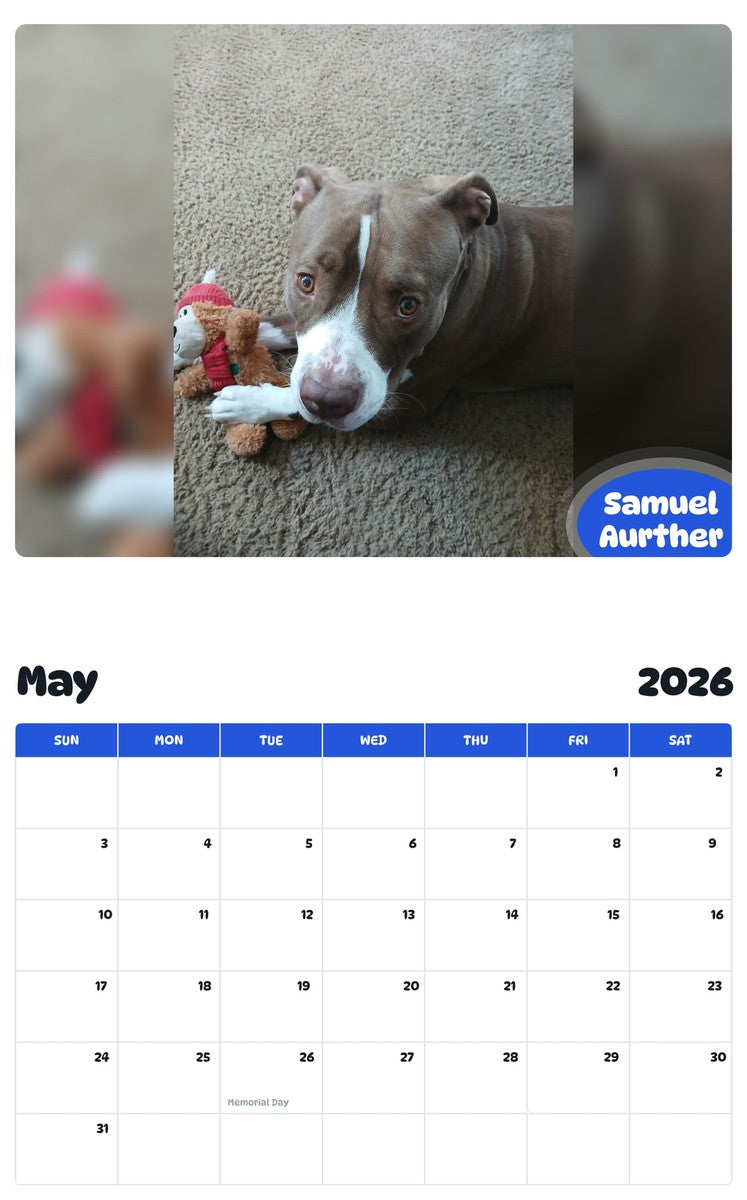 2026 - 2027 Samuel Aurther - Pawidols Pet Calendar