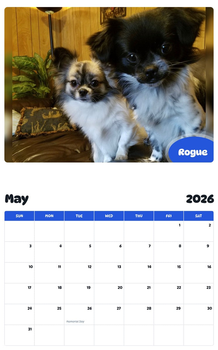 2026 - 2027 Rogue - Pawidols Pet Calendar