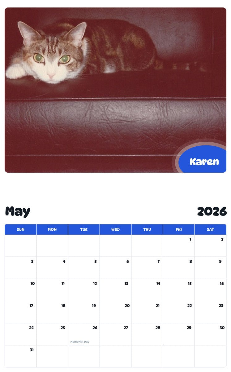 2026 - 2027 Karen - Pawidols Pet Calendar