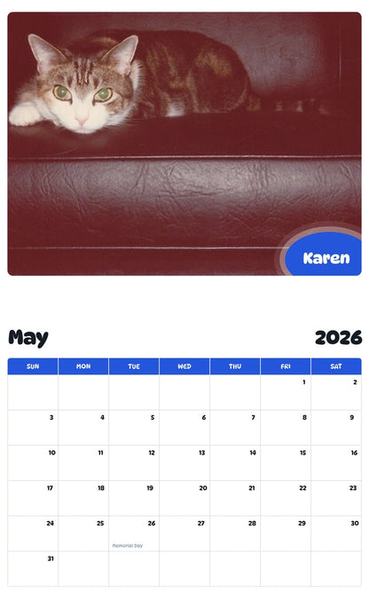 2026 - 2027 Karen - Pawidols Pet Calendar
