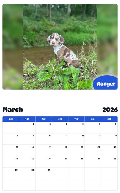 November 2025 - October 2026 Ranger - Pawidols Pet Calendar