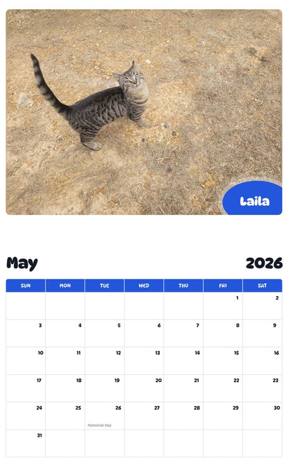 2026 - 2027 Laila - Pawidols Pet Calendar