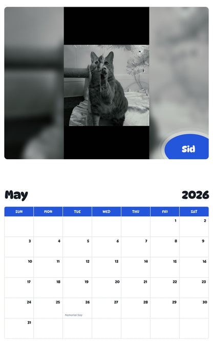 2026 - 2027 Sid - Pawidols Pet Calendar
