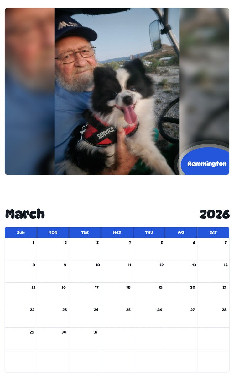 November 2025 - October 2026 Remmington - Pawidols Pet Calendar