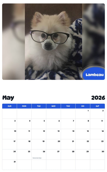 2026 - 2027 Lambeau - Pawidols Pet Calendar