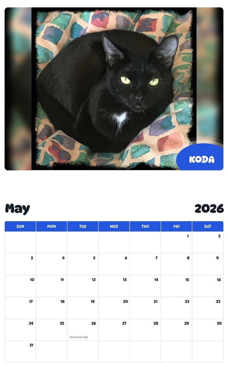 2026 - 2027 KODA - Pawidols Pet Calendar