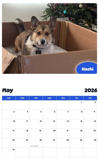2026 - 2027 Hachi - Pawidols Pet Calendar