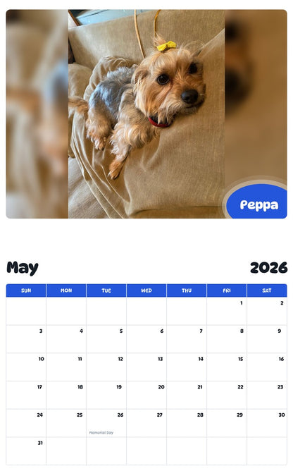 2026 - 2027 Peppa - Pawidols Pet Calendar