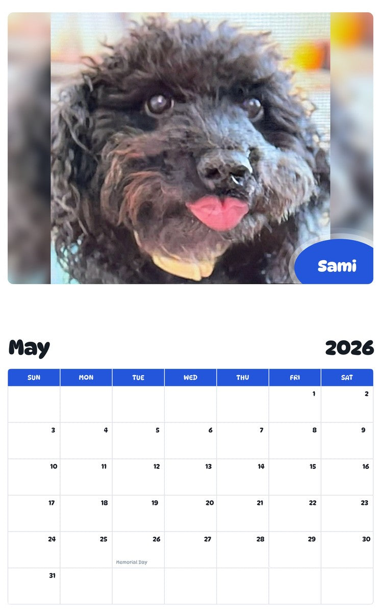 2026 - 2027 Sami - Pawidols Pet Calendar