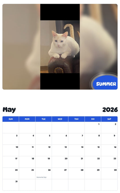 2026 - 2027 SUMMER - Pawidols Pet Calendar