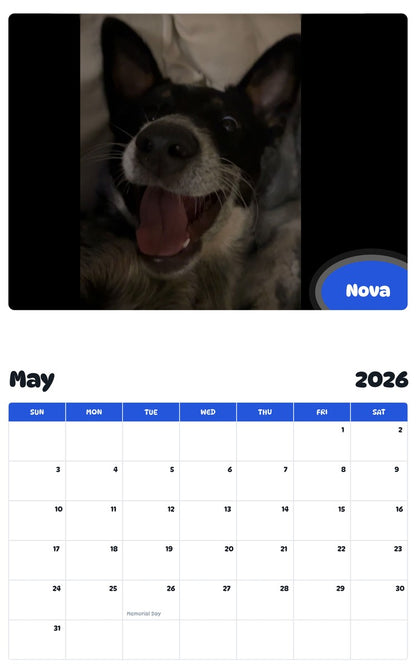 2026 - 2027 Nova - Pawidols Pet Calendar
