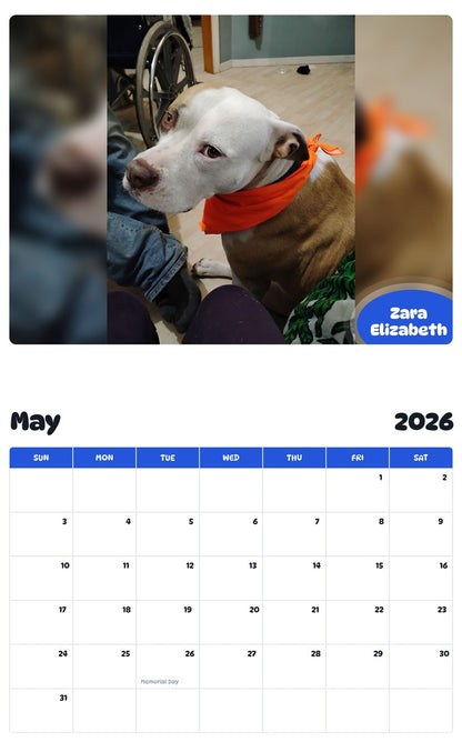 2026 - 2027 Zara Elizabeth - Pawidols Pet Calendar