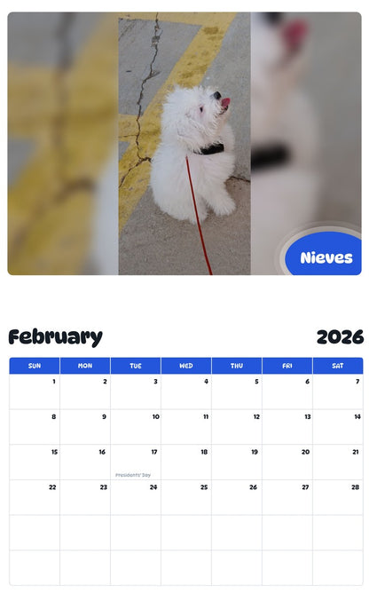 October 2025 - September 2026 Nieves - Pawidols Pet Calendar