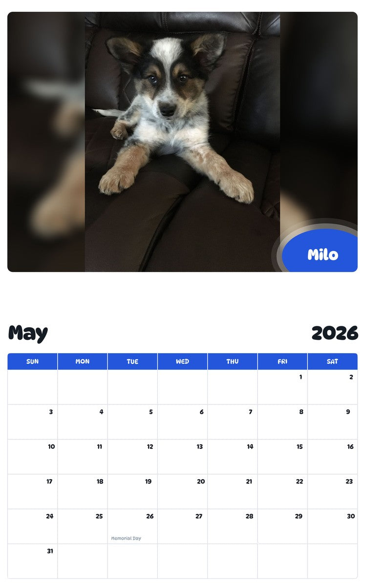 2026 - 2027 Milo - Pawidols Pet Calendar