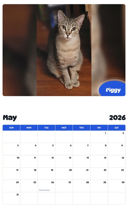 2026 - 2027 Piggy - Pawidols Pet Calendar