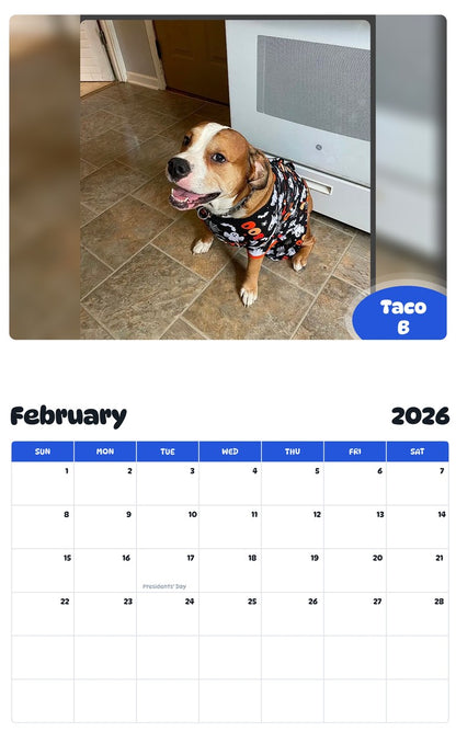 October 2025 - September 2026 Taco B - Pawidols Pet Calendar
