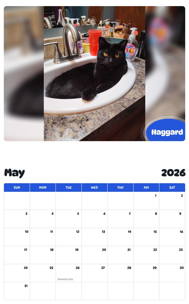 2026 - 2027 Haggard - Pawidols Pet Calendar