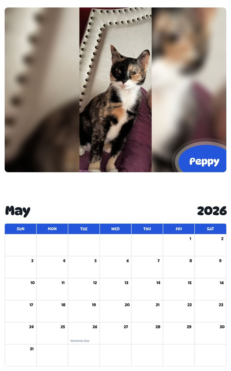 2026 - 2027 Peppy - Pawidols Pet Calendar