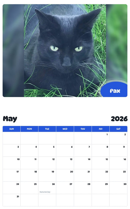2026 - 2027 Pax - Pawidols Pet Calendar