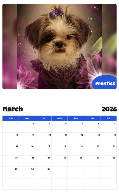 November 2025 - October 2026 Prentiss - Pawidols Pet Calendar