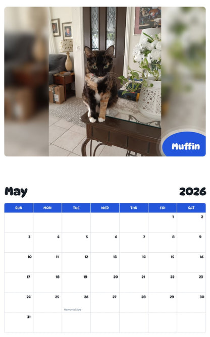 2026 - 2027 Muffin - Pawidols Pet Calendar
