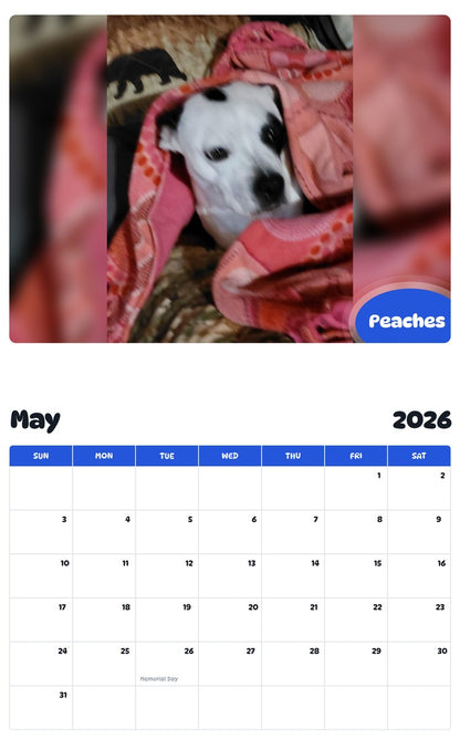 2026 - 2027 Peaches - Pawidols Pet Calendar