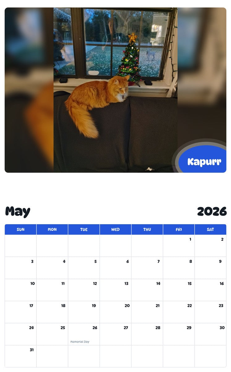 2026 - 2027 Kapurr - Pawidols Pet Calendar