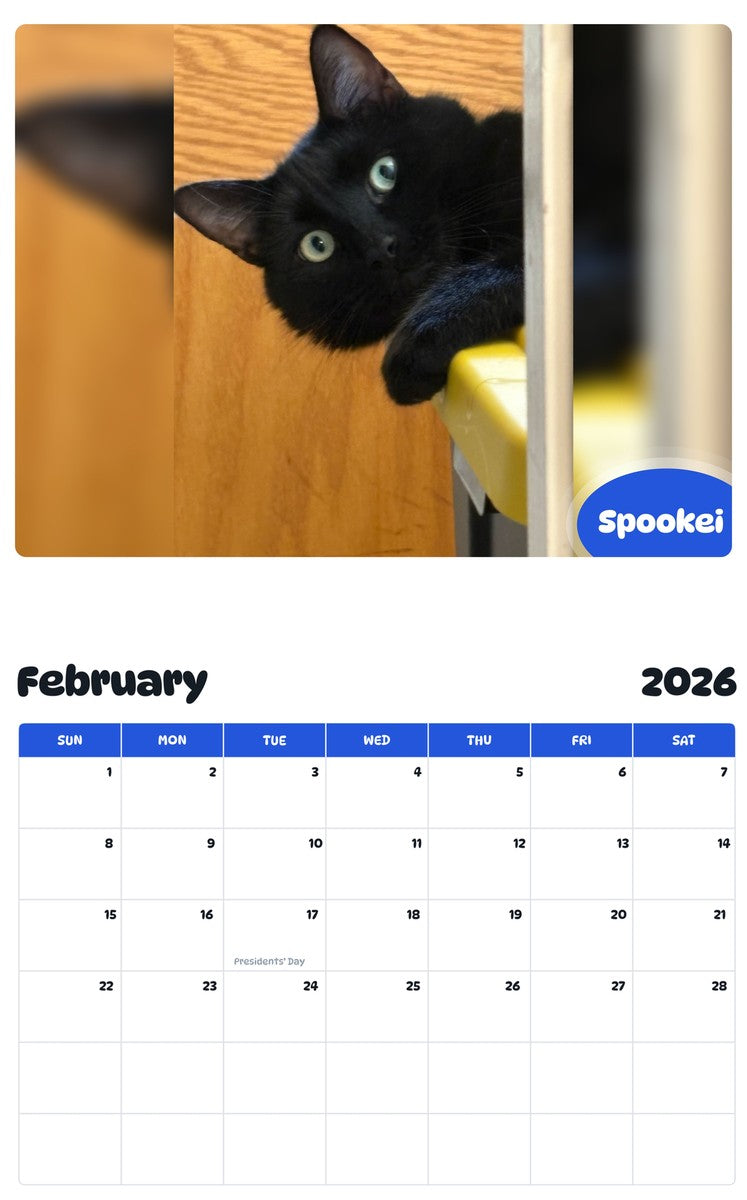 October 2025 - September 2026 Spookei - Pawidols Pet Calendar