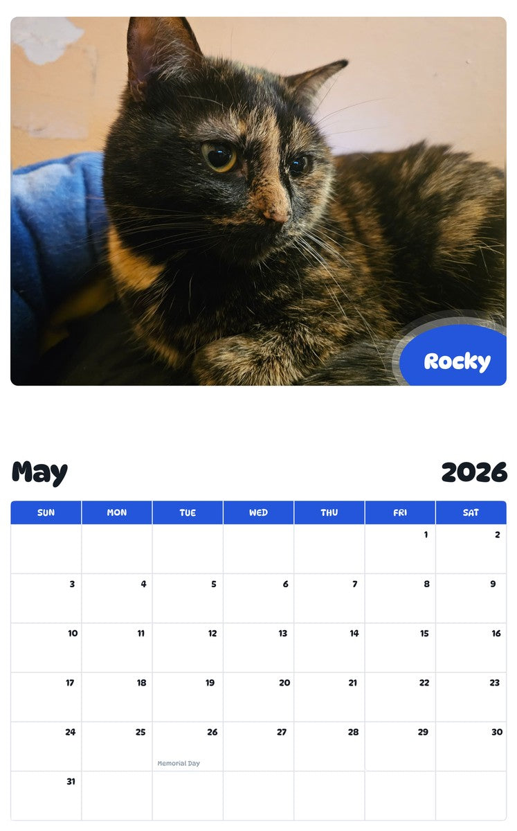 2026 - 2027 Rocky - Pawidols Pet Calendar