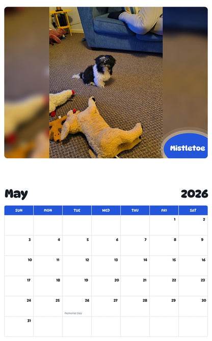 2026 - 2027 Mistletoe - Pawidols Pet Calendar