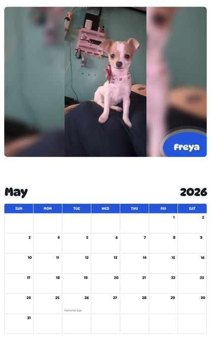 2026 - 2027 Freya - Pawidols Pet Calendar