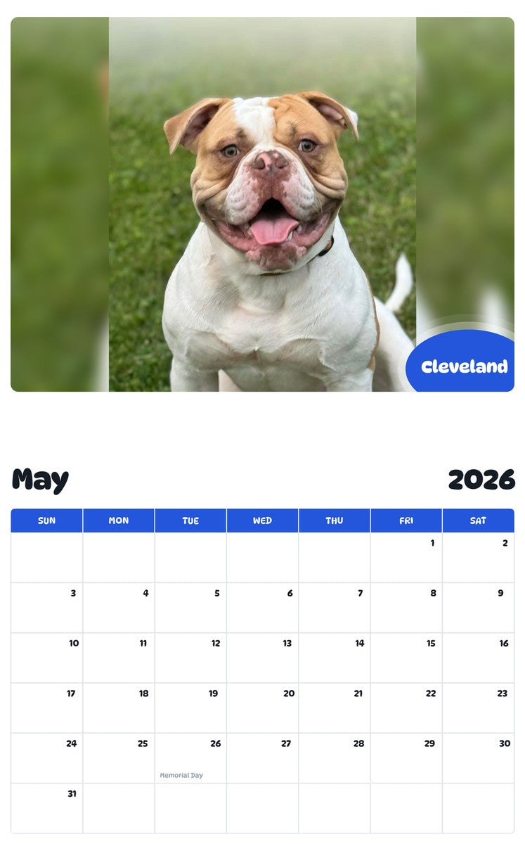2026 - 2027 Cleveland - Pawidols Pet Calendar