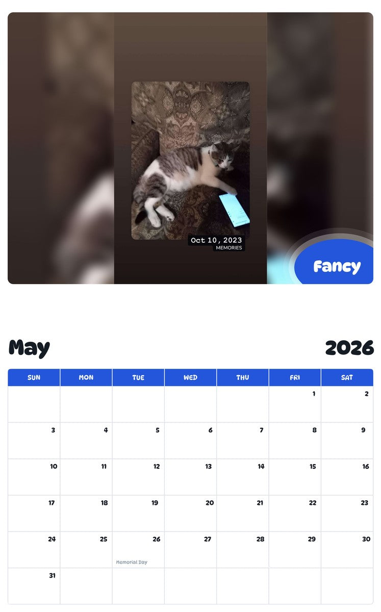 2026 - 2027 Fancy - Pawidols Pet Calendar