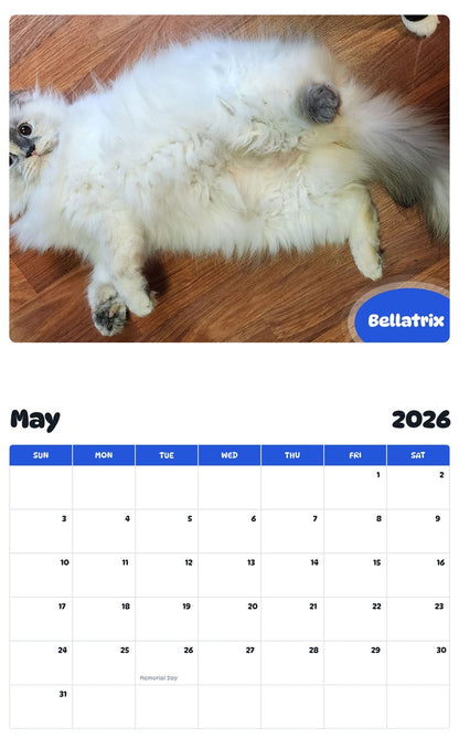 2026 - 2027 Bellatrix - Pawidols Pet Calendar