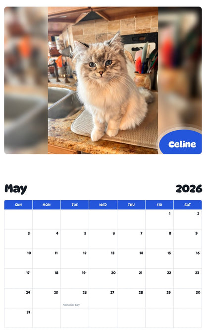 2026 - 2027 Celine - Pawidols Pet Calendar