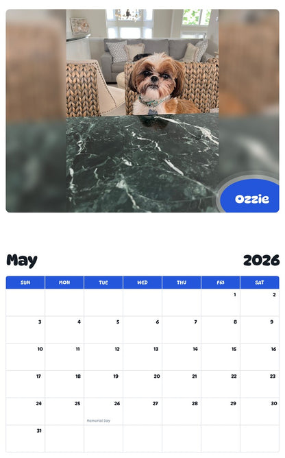 2026 - 2027 Ozzie - Pawidols Pet Calendar