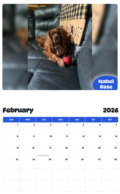 November 2025 - October 2026 Isabel Rose - Pawidols Pet Calendar