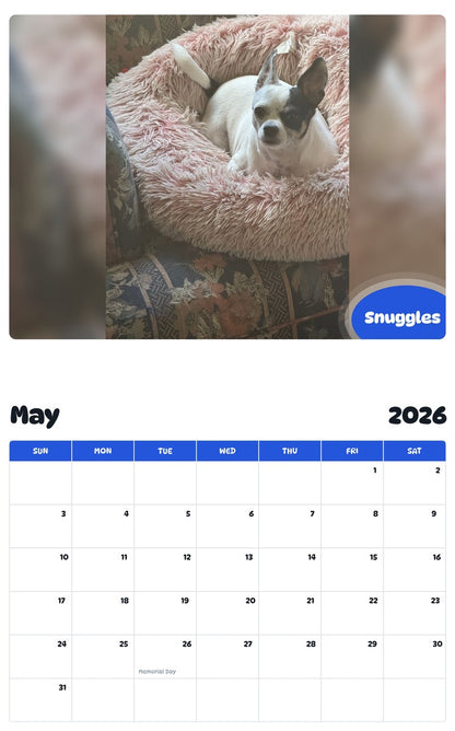 2026 - 2027 Snuggles - Pawidols Pet Calendar