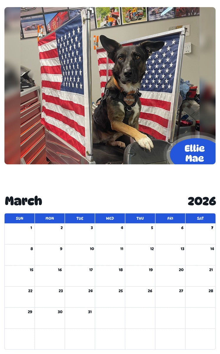 November 2025 - October 2026 Ellie Mae - Pawidols Pet Calendar