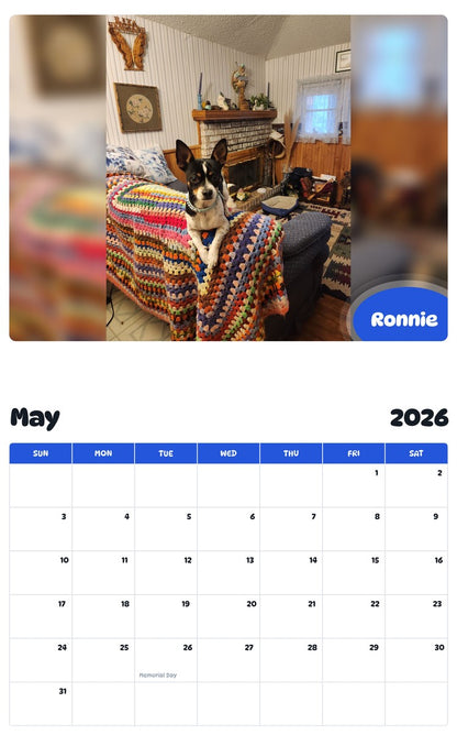 2026 - 2027 Ronnie - Pawidols Pet Calendar