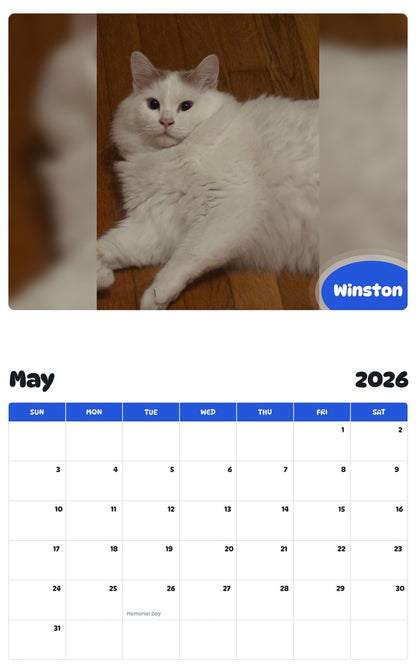 2026 - 2027 Winston - Pawidols Pet Calendar
