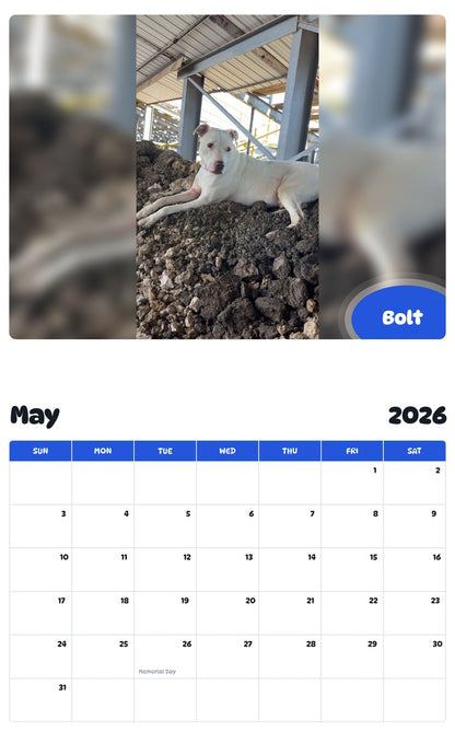 2026 - 2027 Bolt - Pawidols Pet Calendar